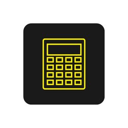 Icono de calculadora amarilla sobre fondo negro